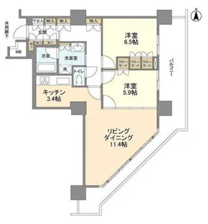 豊洲シエルタワー【20階】の間取り