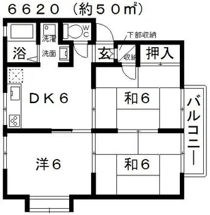 ベルナール陵南 A棟【1階】の間取り