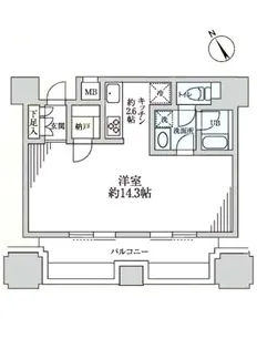 ルネ新宿御苑タワー【6階】の間取り