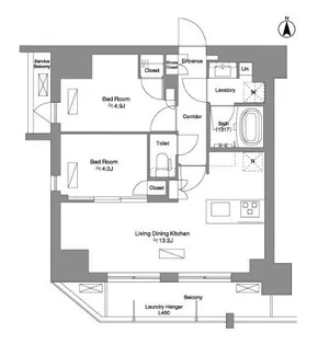 2LDKの間取り画像