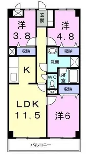 グランドール野川【3階】の間取り