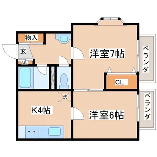 ヒルズ黒松【1階】の間取り