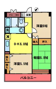 クレオ21マンション【4階】の間取り