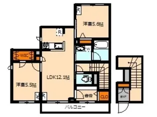 2SLDKの間取り画像