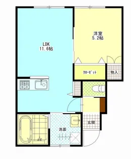 ラインサイドコーポ【1階】の間取り