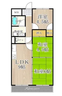 矢埜ハイツ【2階】の間取り