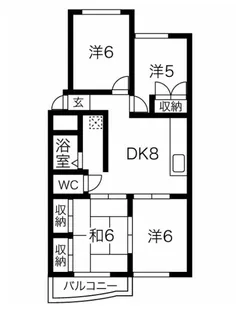 関取ハイム【4階】の間取り