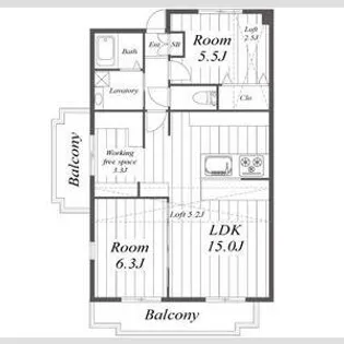 セゾンアルビレオ【4階】の間取り