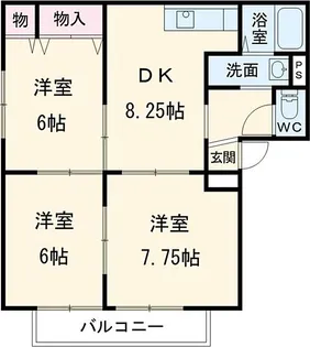 サンコーポBIGII有玉台【2階】の間取り