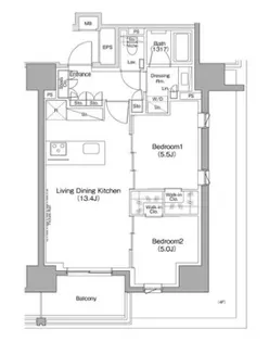ザ・パークハビオ滝野川【2階】の間取り
