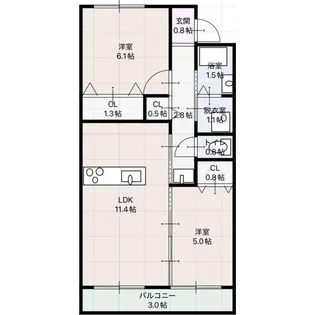 愛知県名古屋市守山区四軒家2【マンション】の間取り