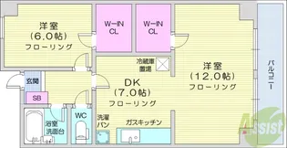 二軒茶屋グランドハイツ【6階】の間取り