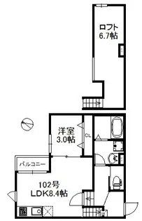 ベルフルール旭【1階】の間取り