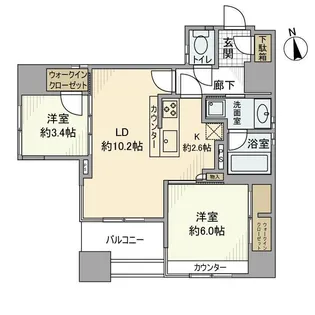 東京都目黒区青葉台1【マンション】の間取り