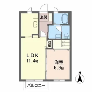 ラルジュA【1階】の間取り