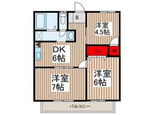 グリ-ンコ-ト石田B【1階】の間取り