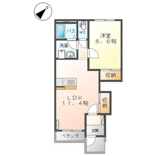 クイーンズコートI【1階】の間取り