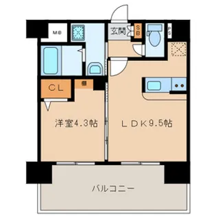 三島マンション博多駅東【6階】の間取り
