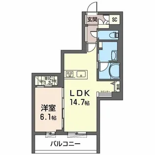 ヴィアソーレ【1階】の間取り