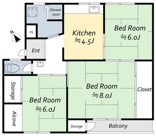 渦が森コーポ3号館【3階】の間取り
