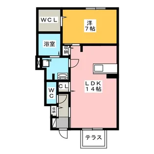 ブレシア カツラ【1階】の間取り