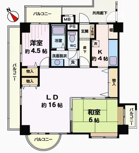分譲賃貸 メイツ武蔵浦和【2階】の間取り