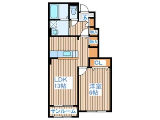 チェリーブロッサムB【1階】の間取り
