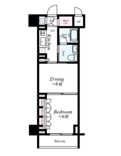 フィース水天宮前【6階】の間取り