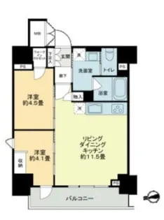 ザ・ライオンズフォーシア鶴見【8階】の間取り