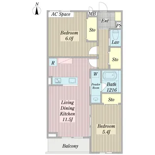 ピース・ラルゴ【2階】の間取り
