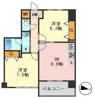 シャンドフルール【3階】の間取り