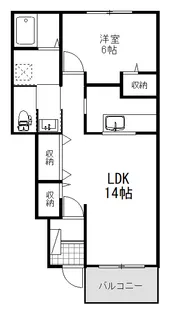 ミニョンパレA【1階】の間取り