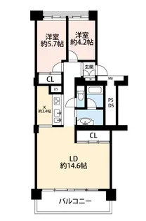大倉山ハイム7号棟【8階】の間取り