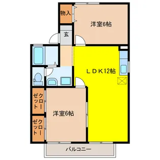 ヌーベルメゾン【2階】の間取り