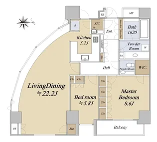 シティタワー大阪【44階】の間取り