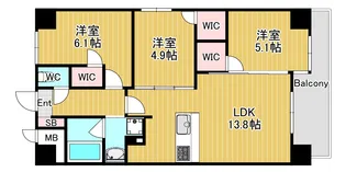 ジャルディーノ関目【6階】の間取り