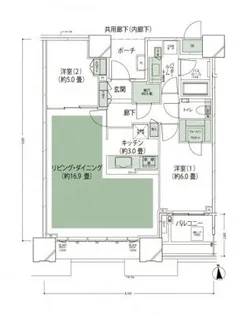 ドゥ・トゥールE棟【34階】の間取り