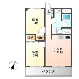 じょいふる旭ヶ丘【2階】の間取り
