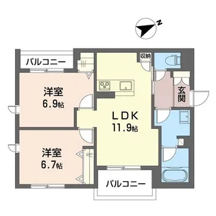 キャトル セゾン【2階】の間取り