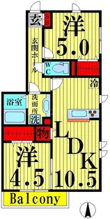 クレールドルネ【1階】の間取り