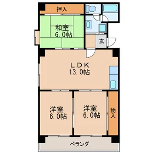 ハイツ東桜【4階】の間取り