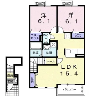 フラン プロムナードI【2階】の間取り