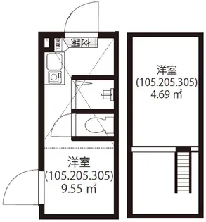 GURANA OKUBO(ガルナーオオクボ)【2階】の間取り
