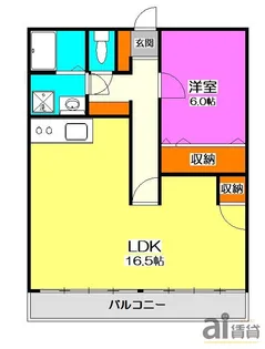 ル・シュバル【1階】の間取り