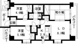 グリーンプラザ大井町【4階】の間取り