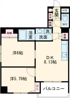 グランシャリオ国立【8階】の間取り