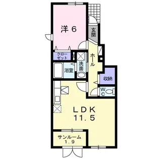 ヴァンヴェール【1階】の間取り