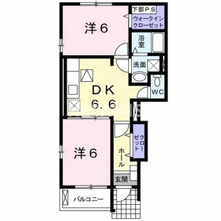 ウィング メゾンB【1階】の間取り