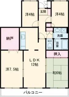 カサベルデ加古川【1階】の間取り