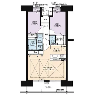 URアーバンラフレ鶴舞公園【14階】の間取り